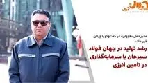 مدیرعامل «فجهان» خبر داد:
رشد تولید در جهان فولاد سیرجان با سرمایه‌گذاری در تامین انرژی