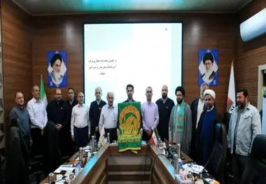 مراسم استقبال از پرچم گنبد مطهر آستان قدس رضوی و حرم حضرت امام‌ رضا علیه‌السلام در شرکت فولاد خوزستان

