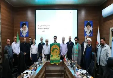 مراسم استقبال از پرچم گنبد مطهر آستان قدس رضوی و حرم حضرت امام‌ رضا علیه‌السلام در شرکت فولاد خوزستان

