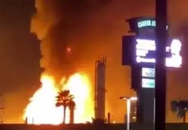 آتش‌سوزی در پالایشگاه نفت شالمت آمریکا