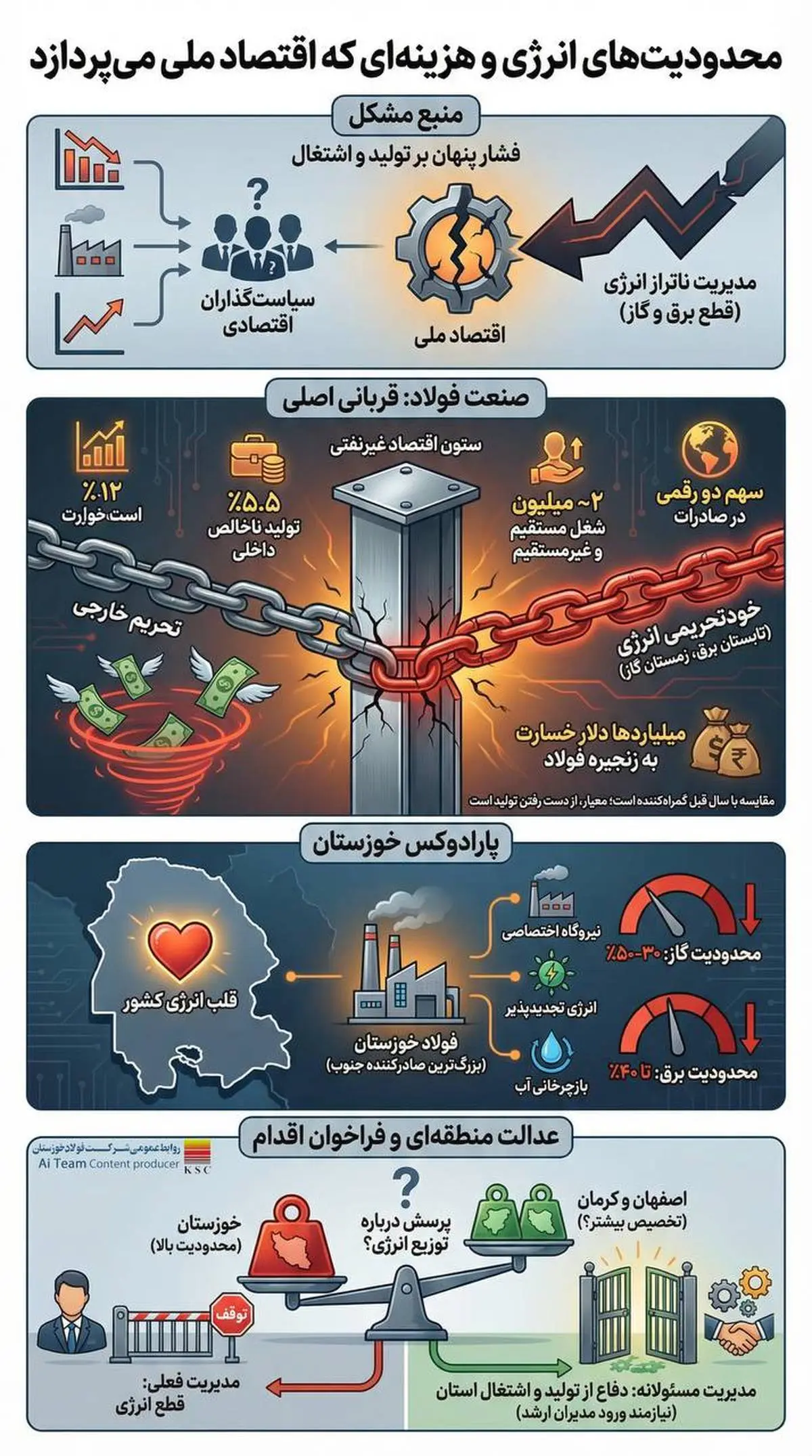 خودتحریمی انرژی؛ بهای سنگینی که صنعت و اشتغال می‌پردازد