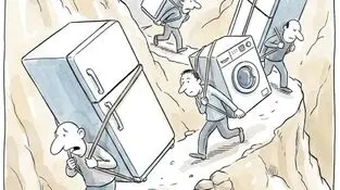 کاریکاتور - قاچاق لوازم خانگی
