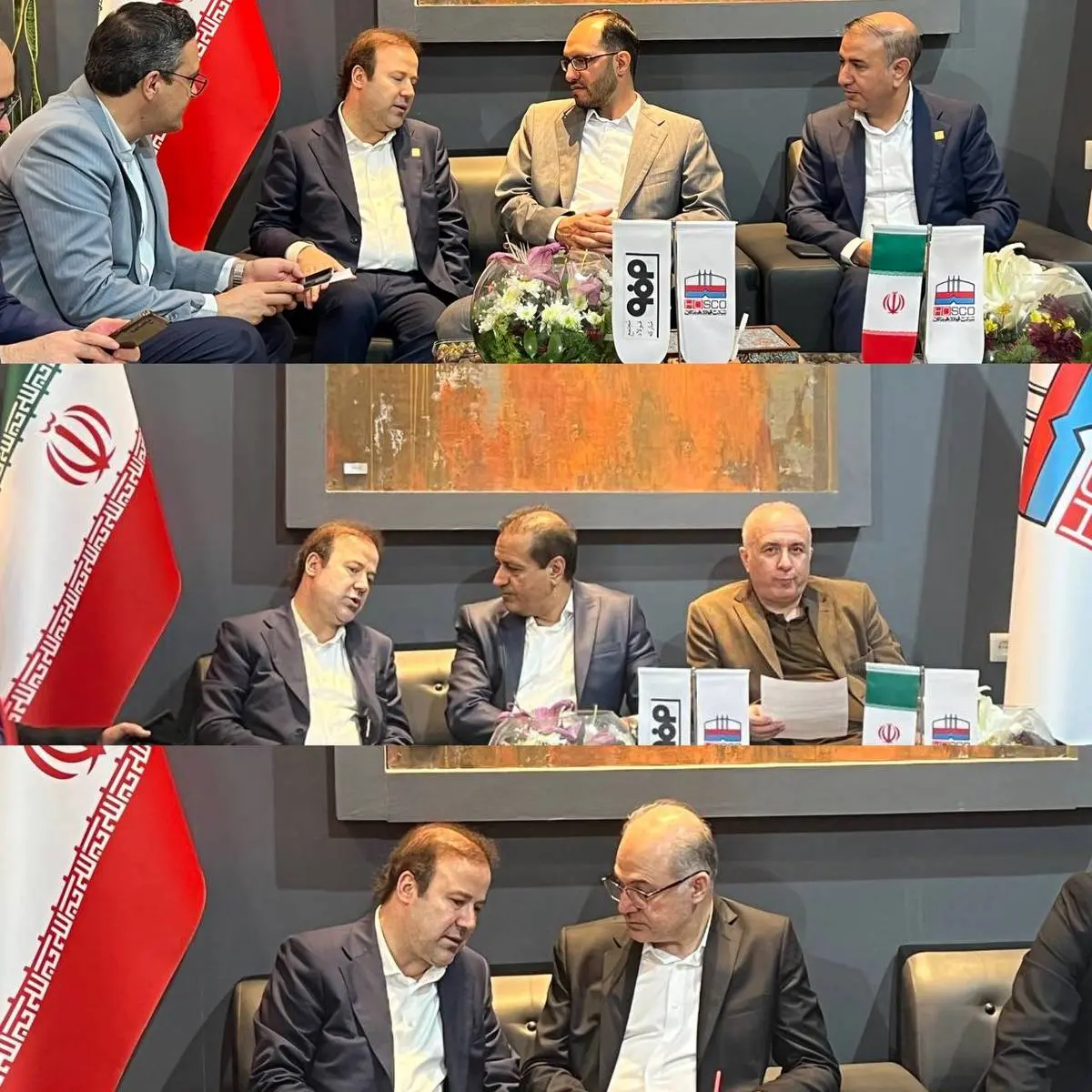 دیدار مدیرعامل فولاد هرمزگان با رئیس اسبق بانک مرکزی علی فروتن قائم مقام بورس کالای ایران ، عباس اشرف نژاد قائم مقام مدیرعامل بانک ملت، مهدی اقبالی عضو هیات مدیره بانک صادرات، ناصر ظهیری مدیر عامل بانک صادرات استان هرمزگان  