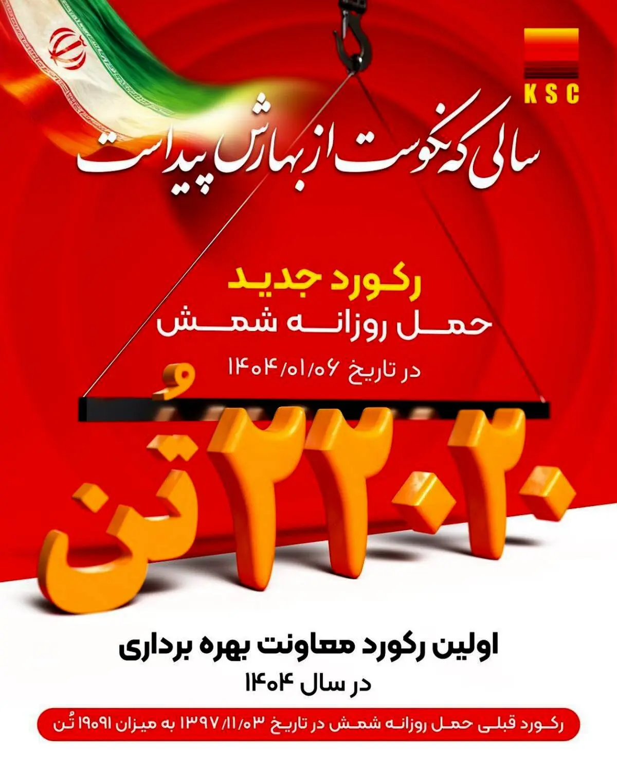 رکورد حمل روزانه شمش در فولاد خوزستان شکسته شد
