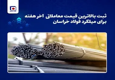 ثبت بالاترین قیمت معاملاتی آخر هفته برای میلگرد فولاد خراسان

