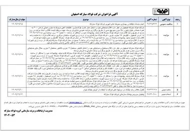 آگهی فراخوان شرکت فولاد مبارکه 