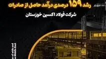 رشد ۶۱ درصدی صادرات و رشد ۱۵۹ درصدی درآمد حاصل از صادرات در فولاد اکسین خوزستان