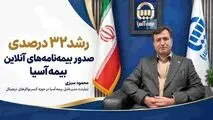 رشد ۳۲ درصدی صدور بیمه‌نامه‌های برخط بیمه آسیا