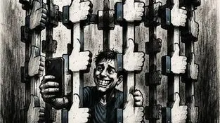 کاریکاتور ـ اسارت دیجیتال