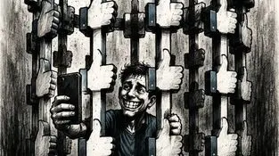 کاریکاتور ـ اسارت دیجیتال