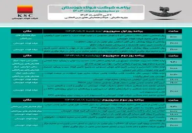 برنامه شرکت فولاد خوزستان در سمپوزیوم فولاد ۱۴۰۴


