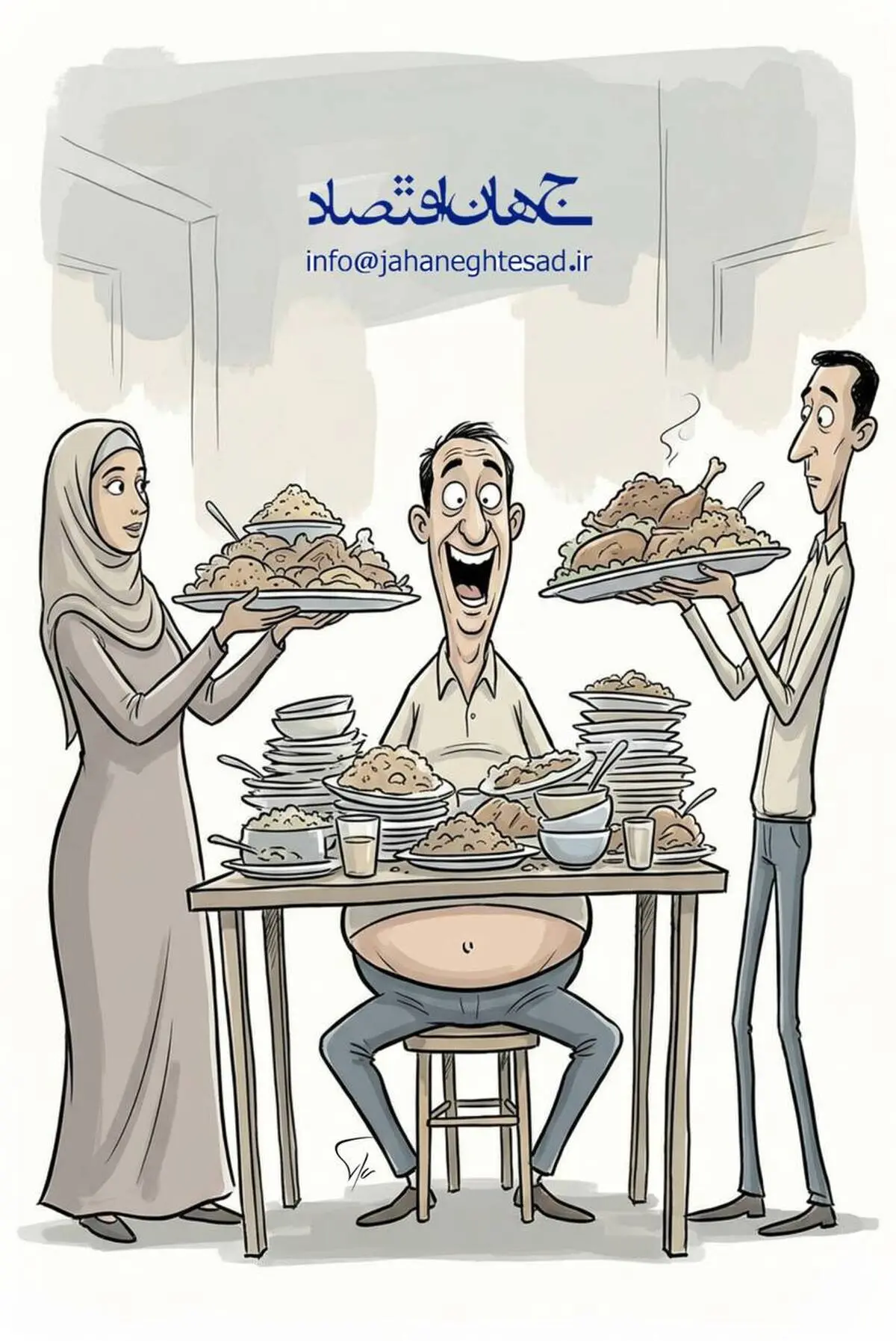 کاریکاتور ـ شکم پرستی
