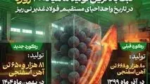 ثبت رکورد بالاترین تولید ماهیانه ۳۰روزه در تاریخ واحد احیای مستقیم