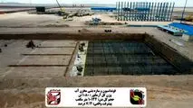 ساخت بزرگ‌ترین مخزن بتنی ذخیره آب در پروژه آهن اسفنجی بافق