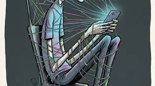 کاریکاتور - اعتیاد به شبکه‌های اجتماعی