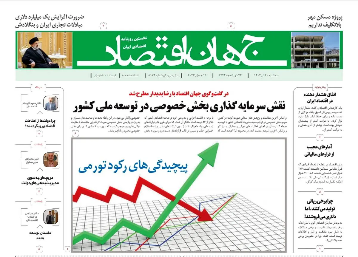 روزنامه جهان اقتصاد شماره ۸۱۷۴