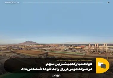 فولاد مبارکه بیشترین سهم در صرفه‌جویی ارزی را به خود اختصاص داد