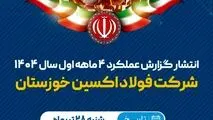 انتشار گزارش عملکرد شرکت فولاد اکسین خوزستان در چهارماهه نخست سال ۱۴۰۴