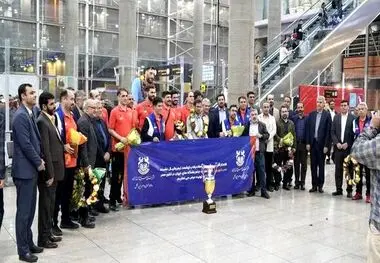 برگزاری مراسم استقبال از تیم والیبال نشسته مس شهربابک