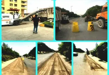 اصلاح و روکش آسفالت خیابان ولیعصر شهر جدید بهارستان
