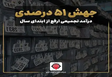 رشد ۵۱ درصدی درآمد تجمیعی شرکت آهن و فولاد ارفع از ابتدای سال