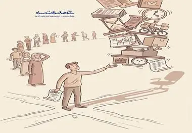 کاریکاتور ـ بیکاری و اشتغال بی‌ثبات جوانان