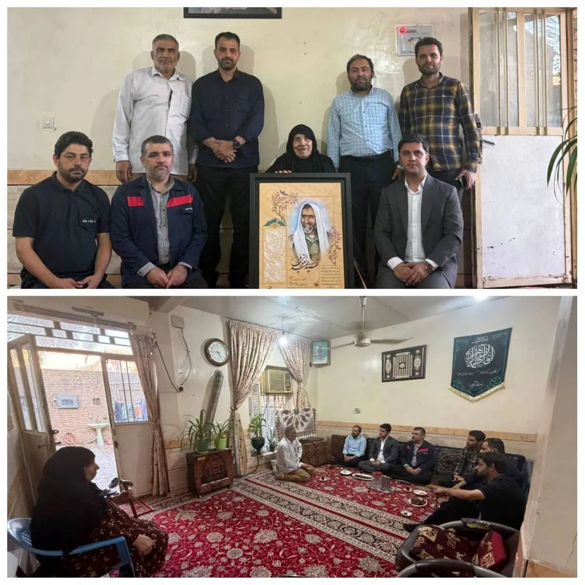 دیدار جمعی از کارکنان فولاد اکسین با خانواده شهید تقوی فر/تجلیل از مقام شهدا و پاسداشت فرهنگ ایثار