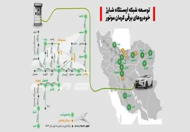 توسعه سراسری ایجاد ایستگاه‌های شارژ خودروهای برقی کرمان موتور