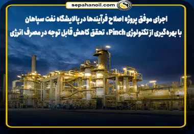 اجرای موفق پروژه اصلاح فرآیندها در پالایشگاه نفت سپاهان با بهره‌گیری از تکنولوژی Pinch، تحقق کاهش قابل توجه در مصرف انرژی