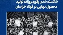 شکسته شدن رکورد روزانه تولید محصول نهایی در فولاد خراسان