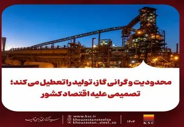 محدودیت و گرانی گاز، تولید راتعطیل می کند؛
تصمیمی علیه اقتصاد کشور