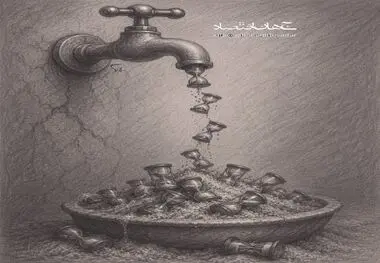 کاریکاتور ـ هدر رفت آب