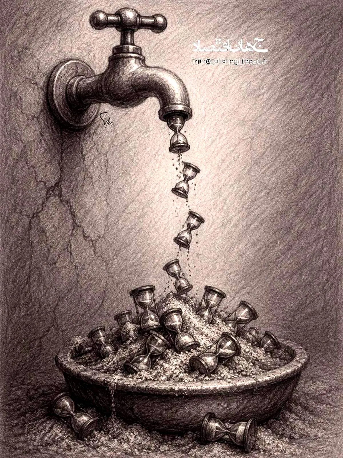 کاریکاتور ـ هدر رفت آب