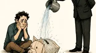 کاریکاتور - ضرب المثل: آب پاکی را روی دستش ریخت\ ناامید کردن
