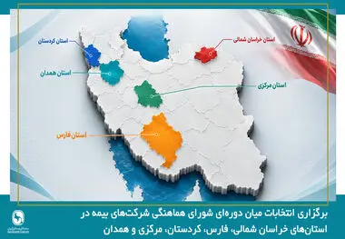 برگزاری انتخابات میان دوره‌ای شورای هماهنگی شرکت‌های بیمه در استان‌های خراسان شمالی، فارس، کردستان، مرکزی و همدان

