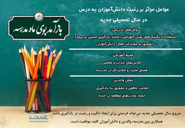 عوامل موثر بر رغبت دانش آموزان به درس در سال تحصیلی جدید