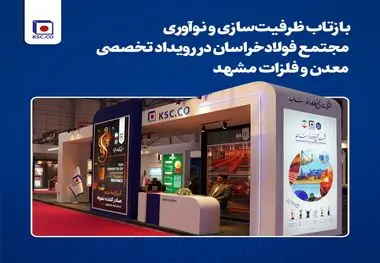 بازتاب ظرفیت‌سازی و نوآوری مجتمع فولاد خراسان در رویداد تخصصی معدن و فلزات مشهد

