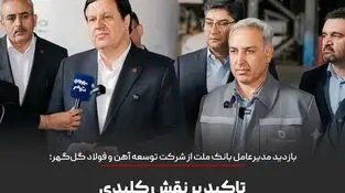 بازدید مدیرعامل بانک ملت از شرکت توسعه آهن و فولاد گل‌گهر؛ تاکید بر نقش کلیدی ابزارهای نوین مالی در تکمیل زنجیره فولاد