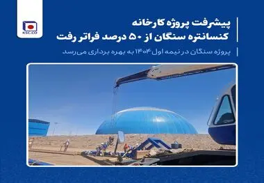 پیشرفت پروژه کارخانه کنسانتره سنگان از ۵۰ درصد فراتر رفت / پروژه سنگان در نیمه اول ۱۴۰۴ به بهره برداری می‌رسد
