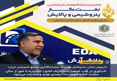 داریوش امانی مدیرعامل هلدینگ سرمایه‌گذاری صنایع شیمیایی ایران