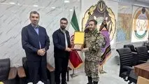 دیدار معاون منابع انسانی و امور اجتماعی شرکت فولاد خوزستان با فرمانده پدافند هوایی منطقه جنوب غرب کشور