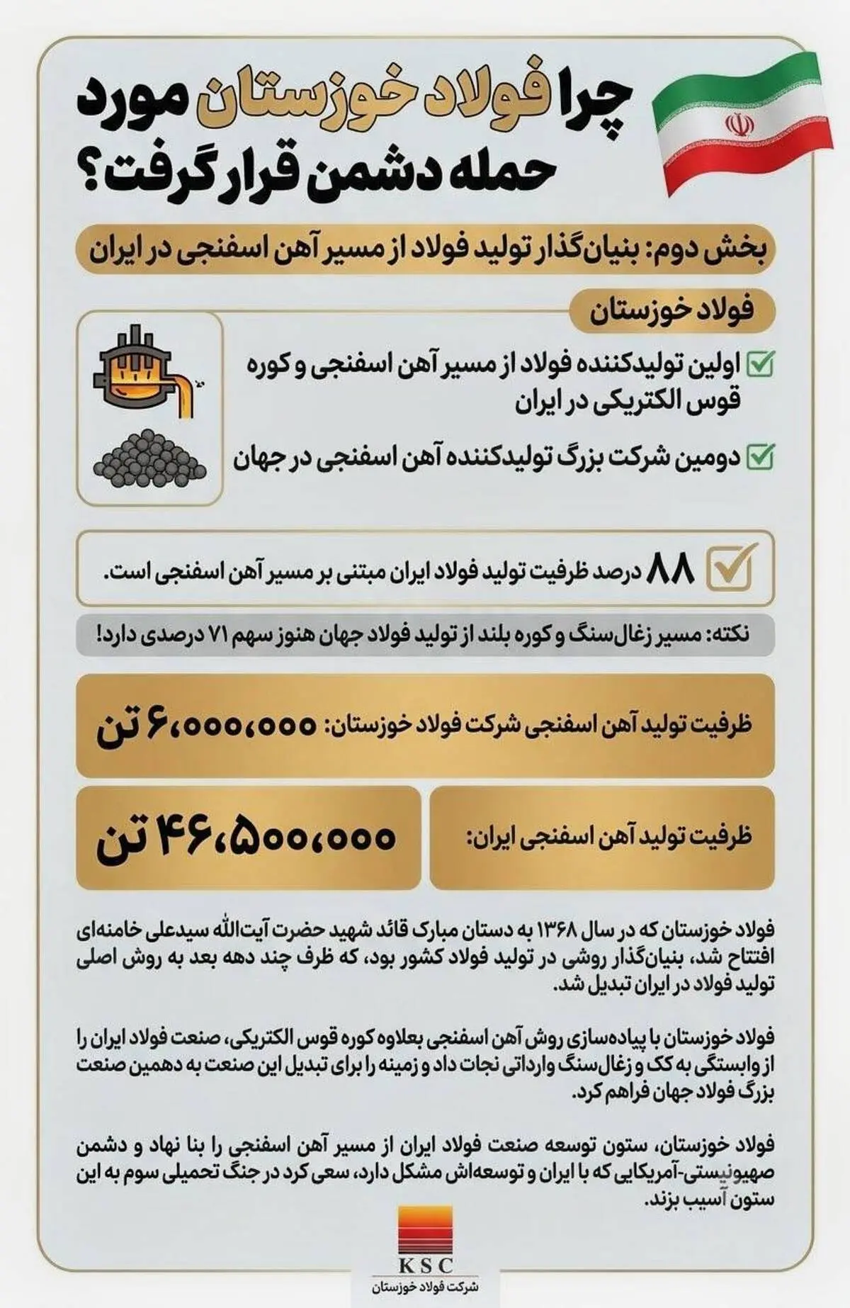 چرا فولاد خوزستان مورد حمله دشمن قرار گرفت؟ (بخش دوم: بنیان‌گذار تولید فولاد از مسیر آهن اسفنجی در ایران)