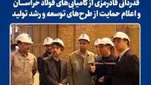 قدردانی قادرمزی از کامیابی‌های فولاد خراسان و اعلام حمایت از طرح‌های توسعه و رشد تولید