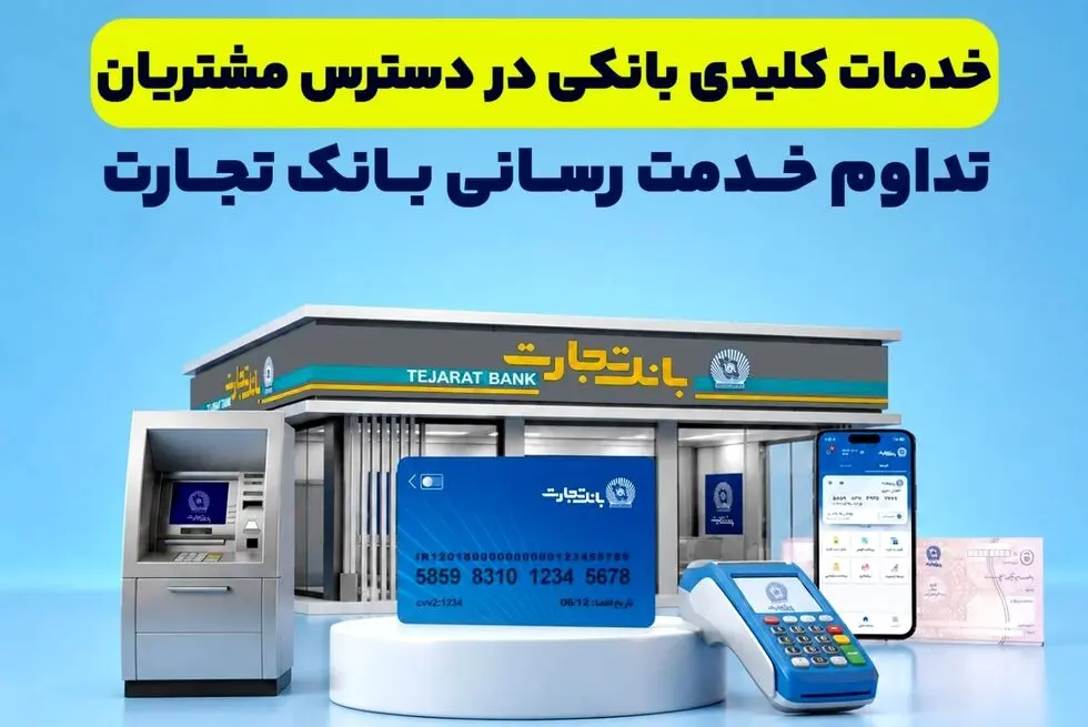 خدمات کلیدی بانکی در دسترس مشتریان قرار دارد
