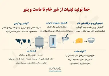 خط تولید لبنیات از شیر خام تا ماست و پنیر