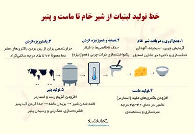خط تولید لبنیات از شیر خام تا ماست و پنیر