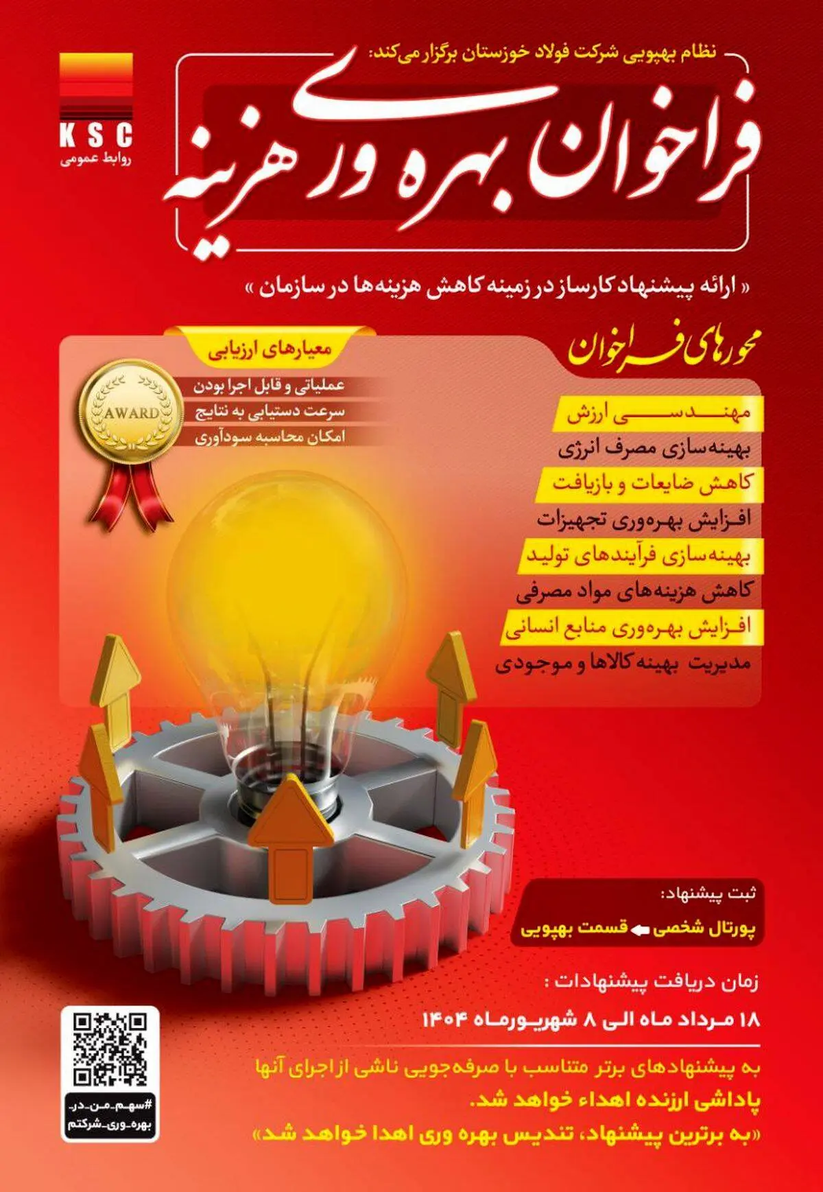 واحد بهپویی شرکت فولاد خوزستان برگزار می‌کند: فراخوان بهره‌وری هزینه