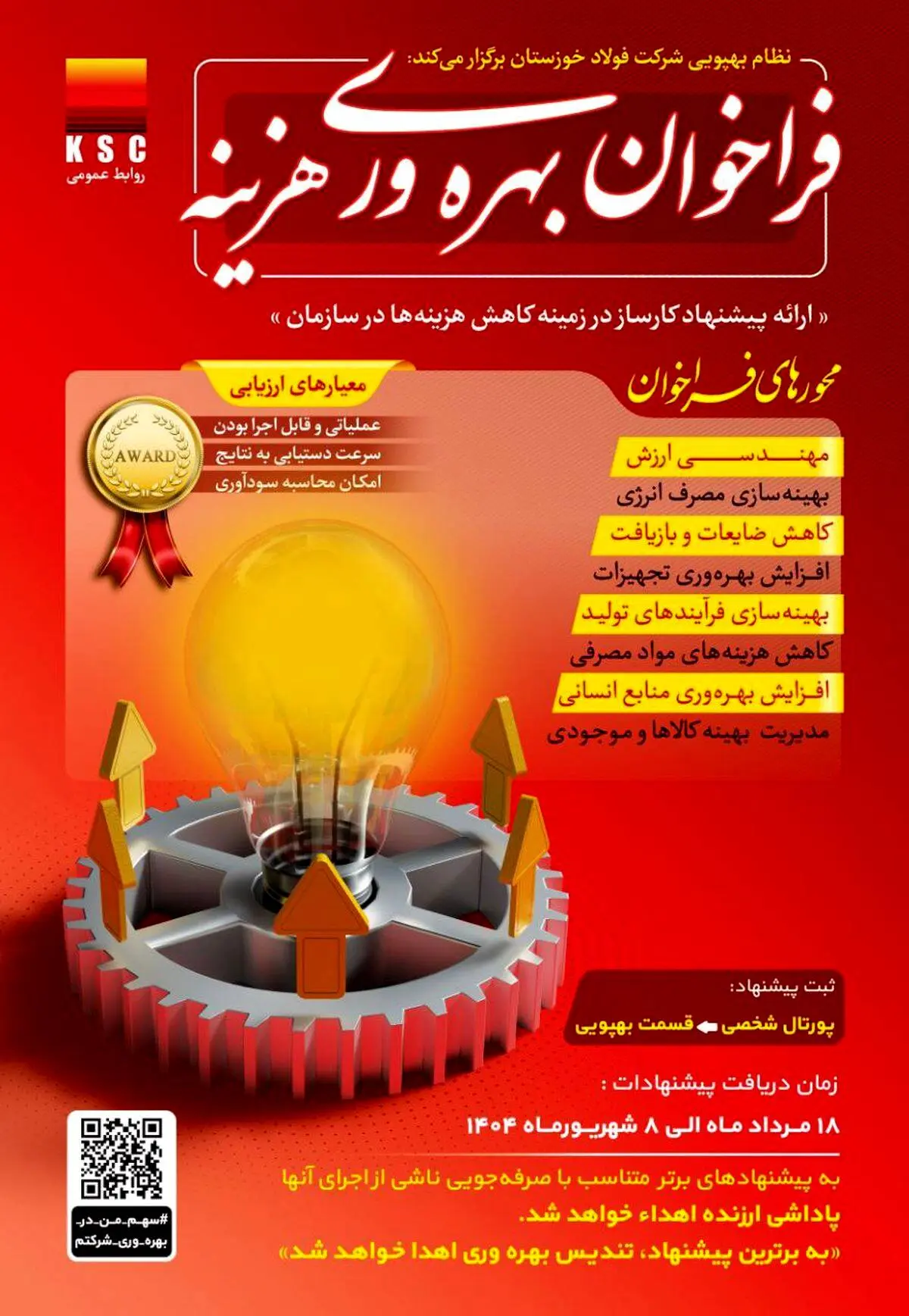 واحد بهپویی شرکت فولاد خوزستان برگزار می‌کند: فراخوان بهره‌وری هزینه