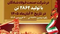 رکوردی دیگر از جنس همت و اقتدار فولادی
