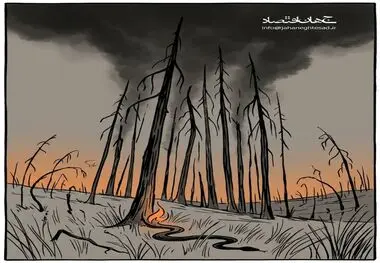 کاریکاتور - آتش‌سوزی جنگل‌ها و مراتع